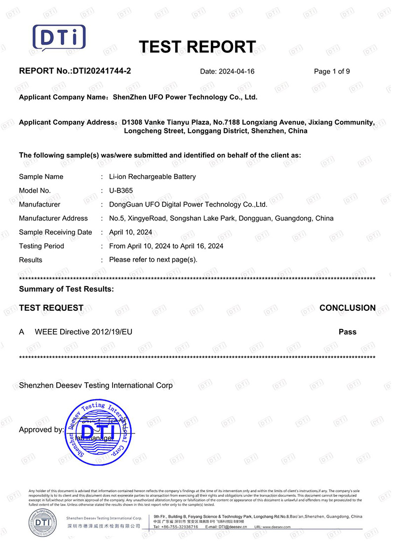 WEEE Directive Test Report